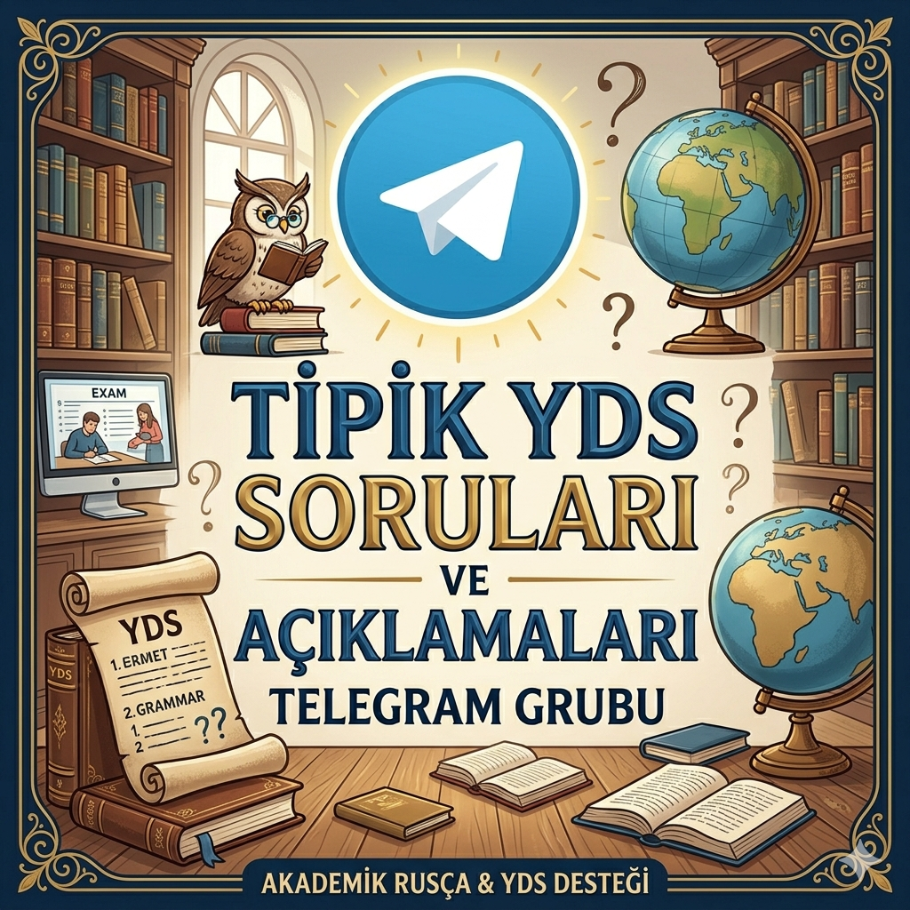 Tipik YDS Soruları ve Açıklamaları Telegram Grubu (1 aylık erişim)